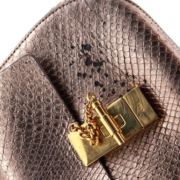 Chloe Mini Drew Crossbody Bag Python - Picture 6 of 8
